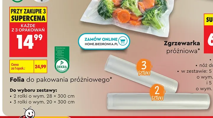Folia do pakowania próżniowego promocja w Biedronka