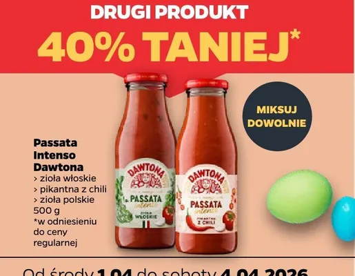Passata Intenso Dawtona zioła włoskie, pikantna z chili, zioła polskie promocja w Netto