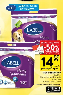 Papier toaletowy Labell Mocny i jedwabisty biały promocja w Intermarche