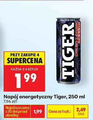 Napój energetyczny classic Black promocja w Biedronka
