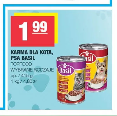 Karma dla psa Basil promocja w SPAR