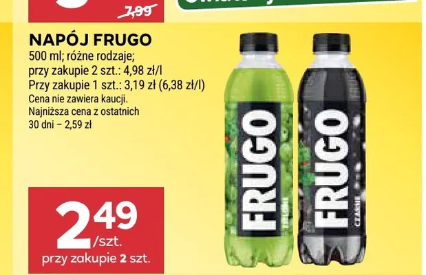 Napój Frugo czarne promocja w Stokrotka