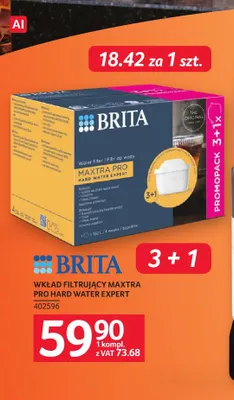 Wkład filtrujący Maxtra Pro Hard Water Expert 4-pak Brita promocja w Selgros