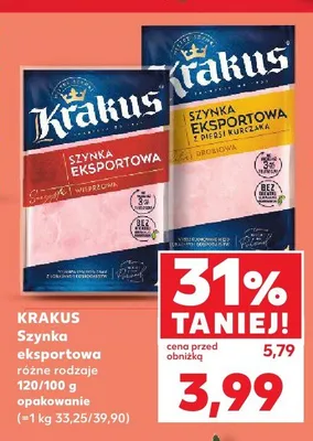 Szynka eksportowa z piersi kurczaka Krakus promocja w Kaufland