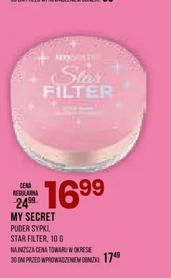 Puder sypki Star Filter MY SECRET promocja w Drogerie Natura