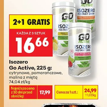 Napój instant Isozero Go Active promocja w Biedronka