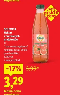 Nektar z czerwonych grejpfrutów Solevita promocja w Lidl