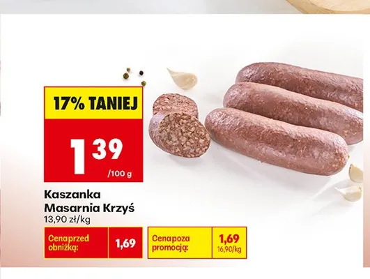 Kaszanka Masarnia Krzyś promocja w Biedronka
