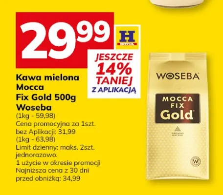Kawa mielona Mocca Fix Gold 500g Woseba promocja w Hitpol