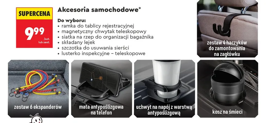 Akcesoria samochodowe różne rodzaje promocja w Biedronka