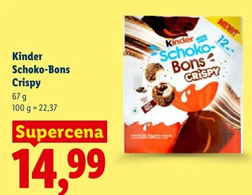 Cukierki Kinder Schoko-Bons Crispy promocja w Lidl