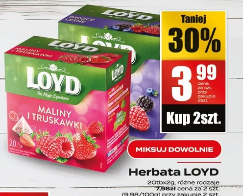 Herbata Loyd maliny z truskawką promocja w Supeco