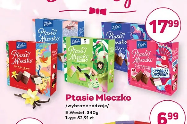 Ptasie Mleczko mascarpone z malinami E.Wedel promocja w Bliski