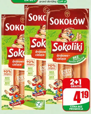Parówki Sokoliki Sokołów promocja w Dino