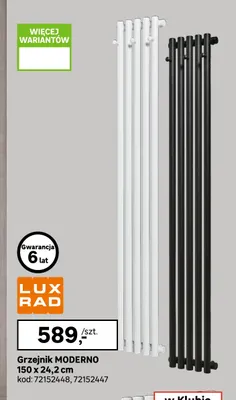 Grzejnik Moderno 150x24,2 cm Luxrad promocja w Leroy Merlin