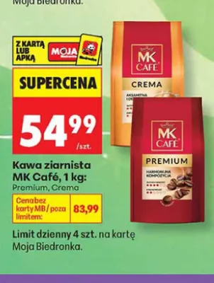 Kawa ziarnista MK Café Crema promocja w Biedronka