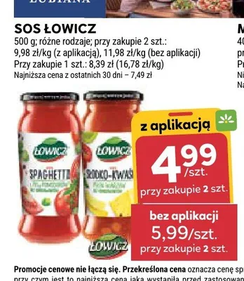 Sos spaghetti Łowicz promocja w Stokrotka