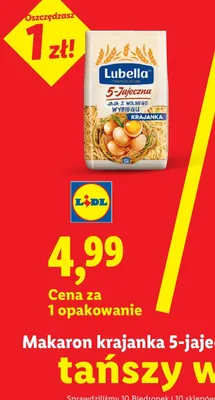 Makaron krajanka 5-jajeczna Lubella promocja w Lidl
