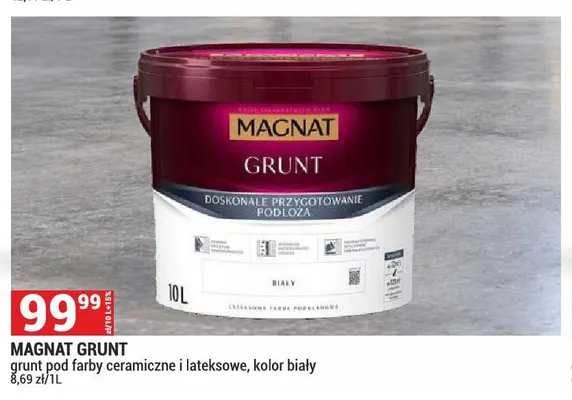 Grunt pod farby ceramiczne i lateksowe Magnat Grunt biały promocja w Merkury Market