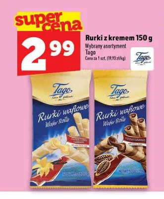 Rurki z kremem czekoladowym Tago promocja w TOPAZ