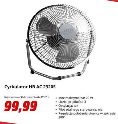 Cyrkulator HB AC 2320S promocja w Media Markt