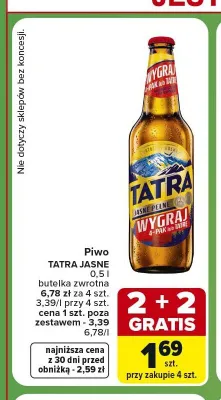 Piwo Tatra Jasne promocja w Carrefour Express