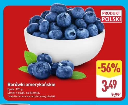 Borówki amerykańskie promocja w Aldi