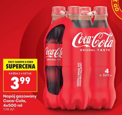 Napój gazowany Coca-Cola Original Taste 4-pak promocja w Biedronka
