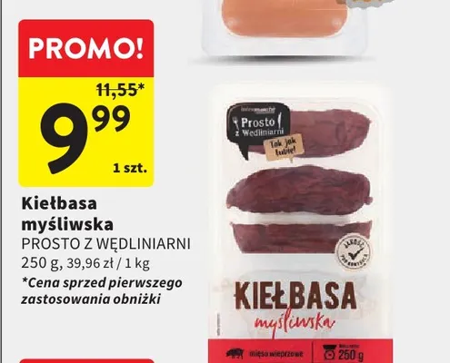 Kiełbasa myśliwska Prosto z Wędliniarni promocja w Intermarche