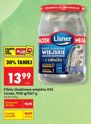 Filety śledziowe wiejskie z cebulką XXL Lisner promocja w Biedronka