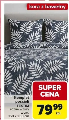 Komplet pościeli Textim różne wzory promocja w Carrefour