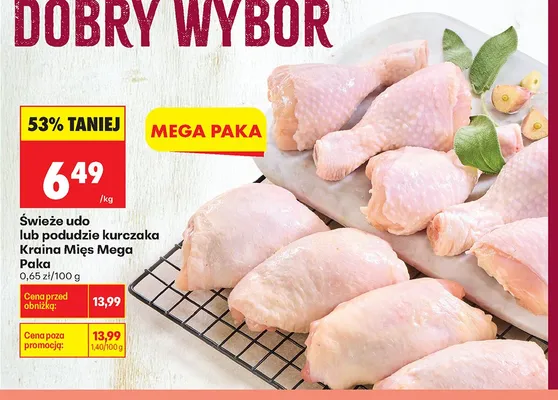 Świeże udo kurczaka Kraina Mięs Mega Paka promocja w Biedronka