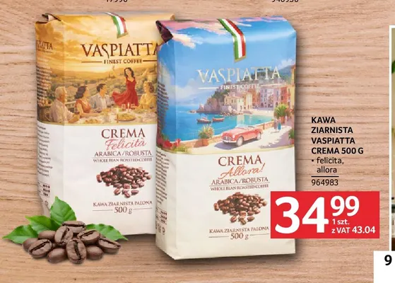 Kawa ziarnista Vaspiatta Crema Allora promocja w Selgros