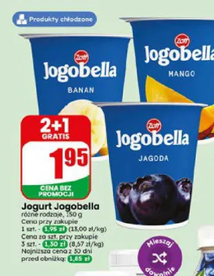 Jogurt Zott Jogobella mango promocja w Dino