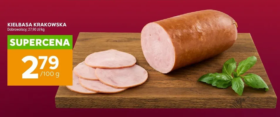 Kiełbasa krakowska drobiowa Silesia duda promocja w Stokrotka