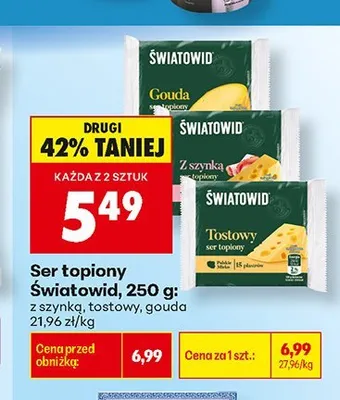 Ser topiony z szynką Światowid promocja w Biedronka