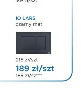 Przycisk spłukujący IO LARS czarny mat promocja w Blu Salony Łazienek