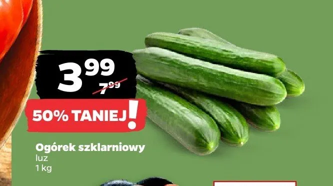 Ogórek szklarniowy promocja w Netto