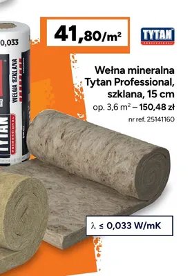 Wełna mineralna Tytan Professional szklana 15 cm promocja w Bricoman