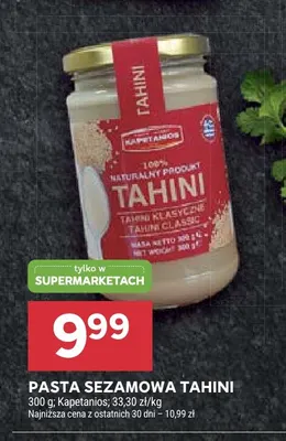 Pasta sezamowa tahini Kapetanios promocja w Stokrotka