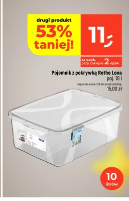 Pojemnik z pokrywką Rotho Lona 10 l promocja w Dealz