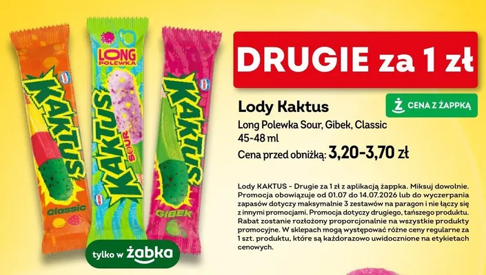 Lody Kaktus Classic promocja w Żabka