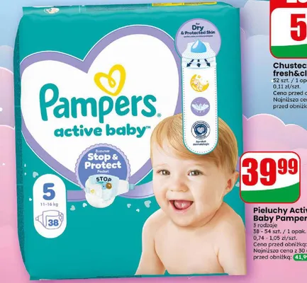 Pieluchy Pampers Active Baby promocja w Dino