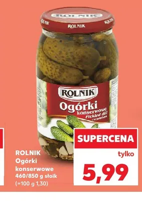 Ogórki konserwowe Rolnik promocja w Kaufland