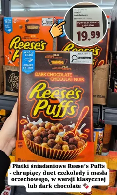 Płatki śniadaniowe Reese's Puffs Dark Chocolate promocja w Lidl