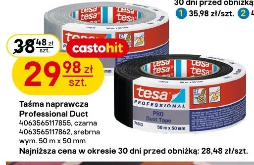 Taśma naprawcza tesa Professional Duct promocja w Castorama