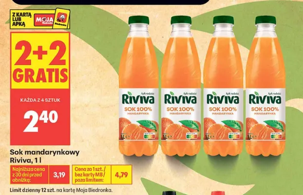 Sok mandarynkowy Riviva promocja w Biedronka