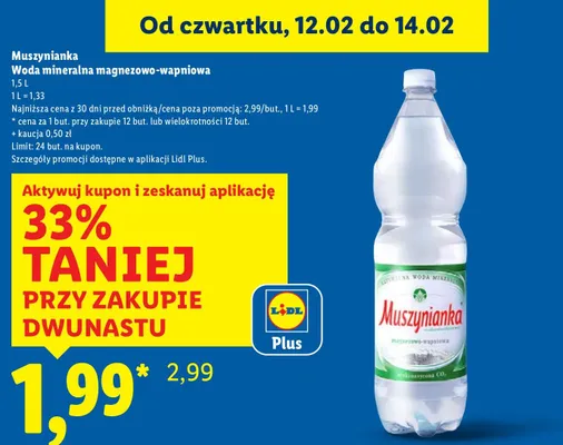 Woda mineralna magnezowo-wapniowa promocja w Lidl