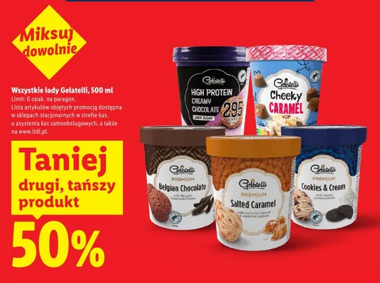 Lody Gelatelli High Protein Creamy Chocolate promocja w Lidl