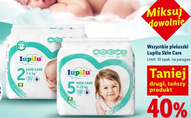 Pieluszki Lupilu Skin Care promocja w Lidl